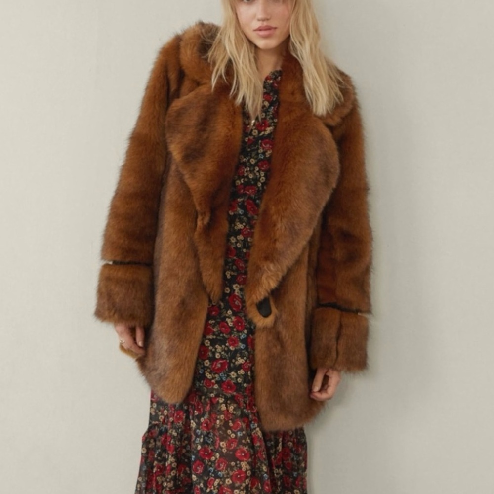 Nasty Gal Vintage Look Faux Fur Coat